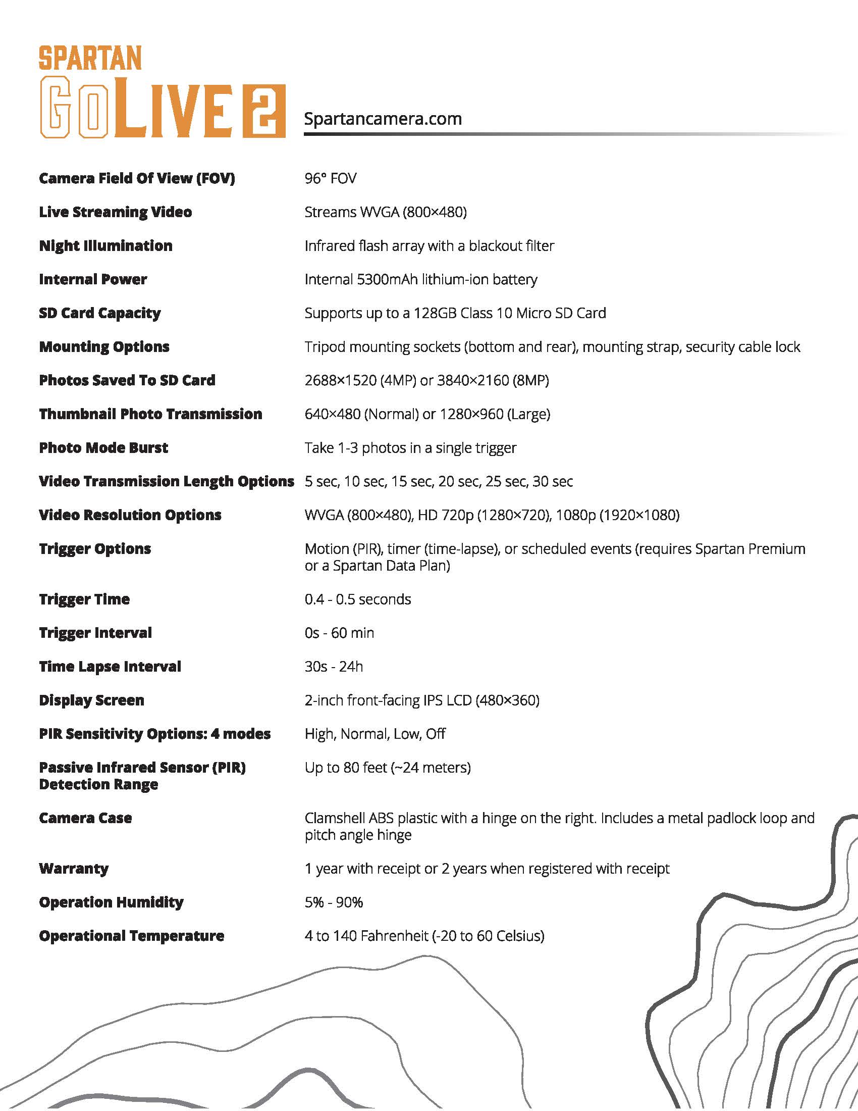 Spartan GoLive 2 4G/LTE specs