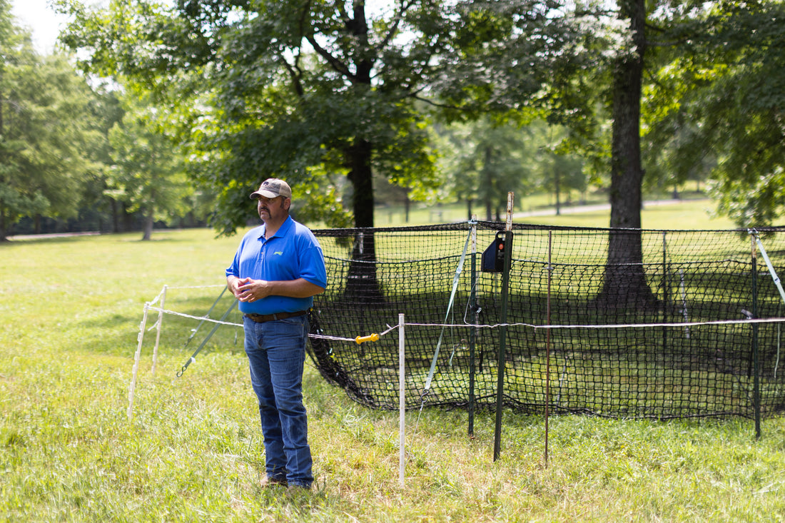 Man standing next to Pig Brig Trap System