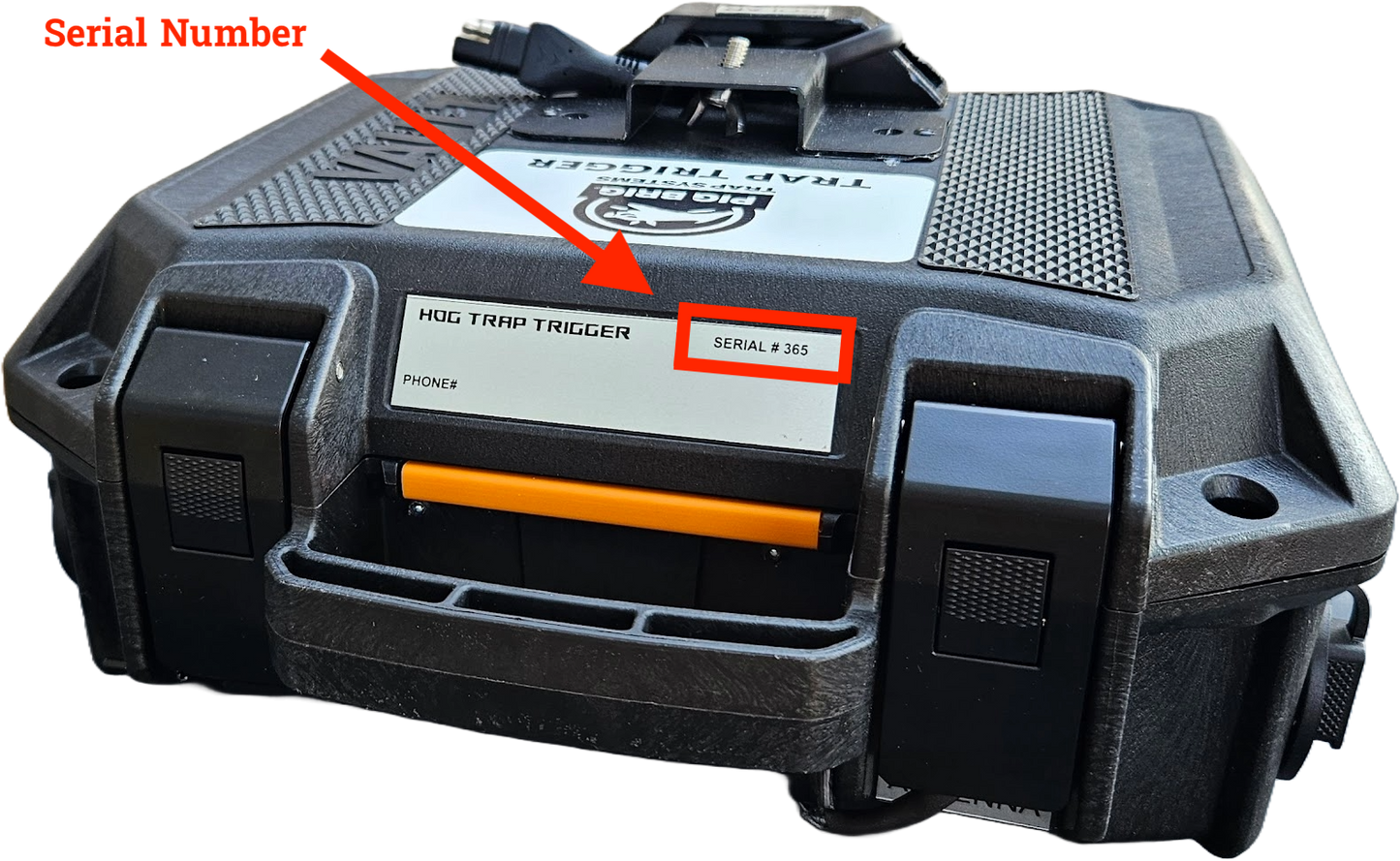 Trap Trigger showing Serial Number