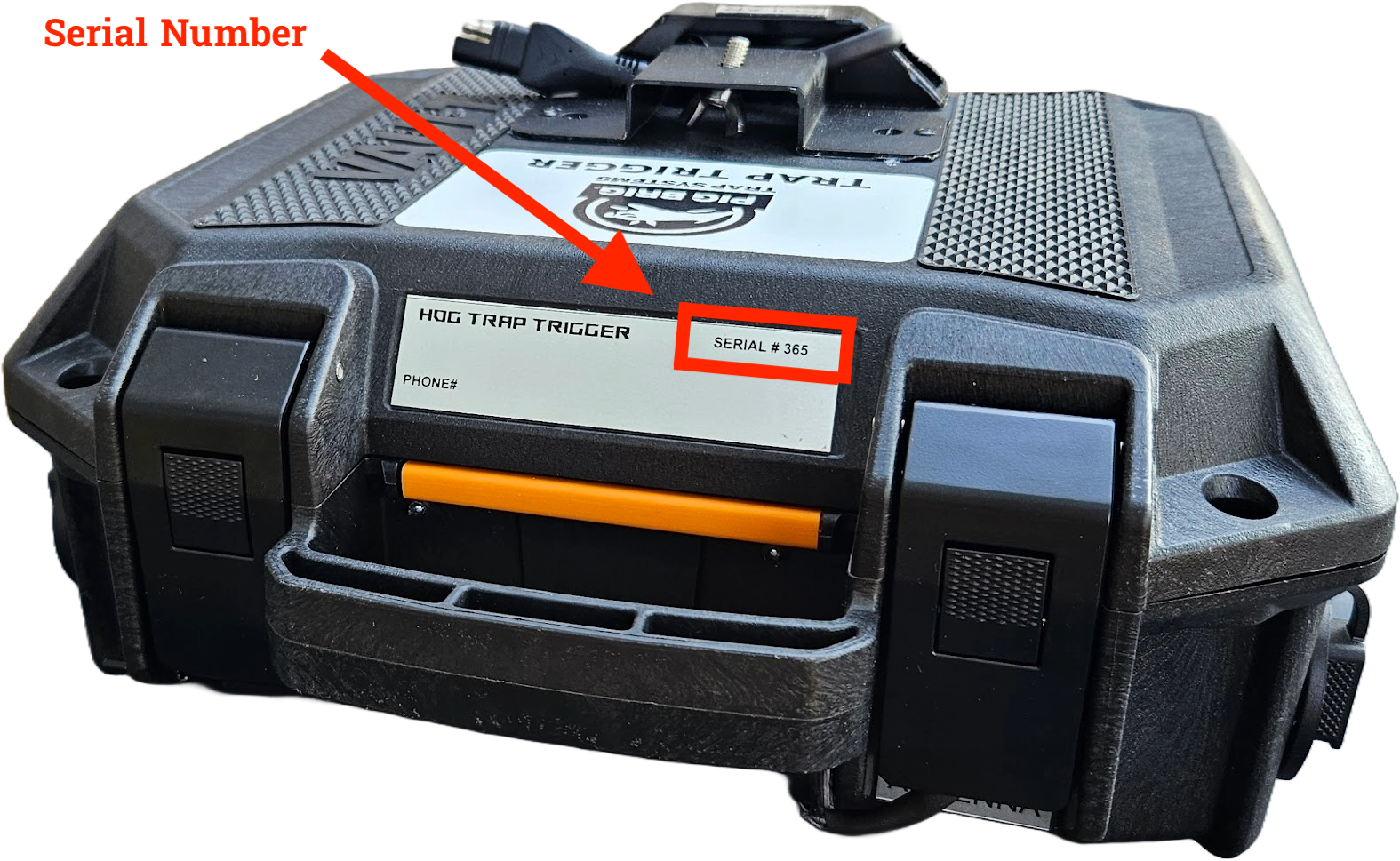 Trap Trigger showing Serial Number