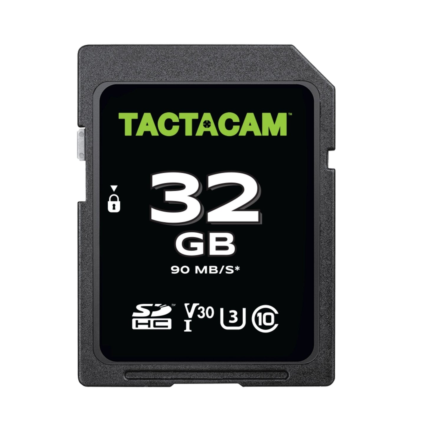 32GB Tactacam SD card on a white background