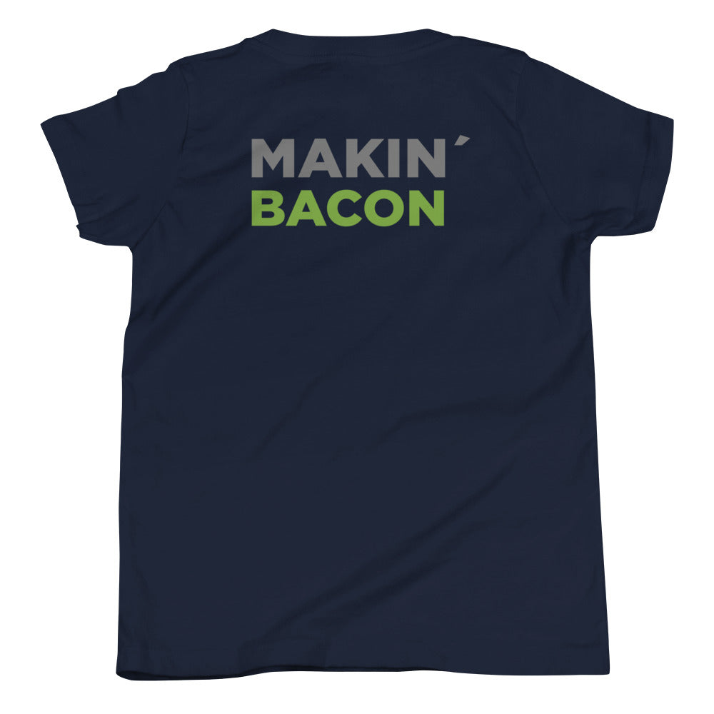 Makin' Bacon - Double Sided Youth Short Sleeve T-Shirt